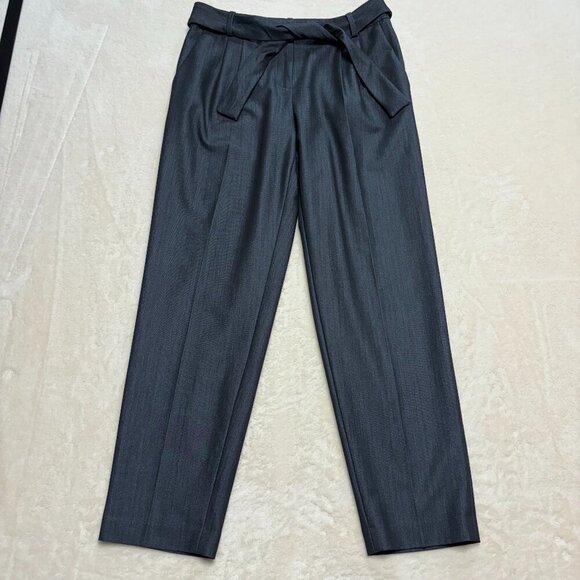 Calvin Klein Pants - Calvin Klein Womens Paperbag Straight Leg Pants w/ Belt Sz‎ 4 Blue Career Office